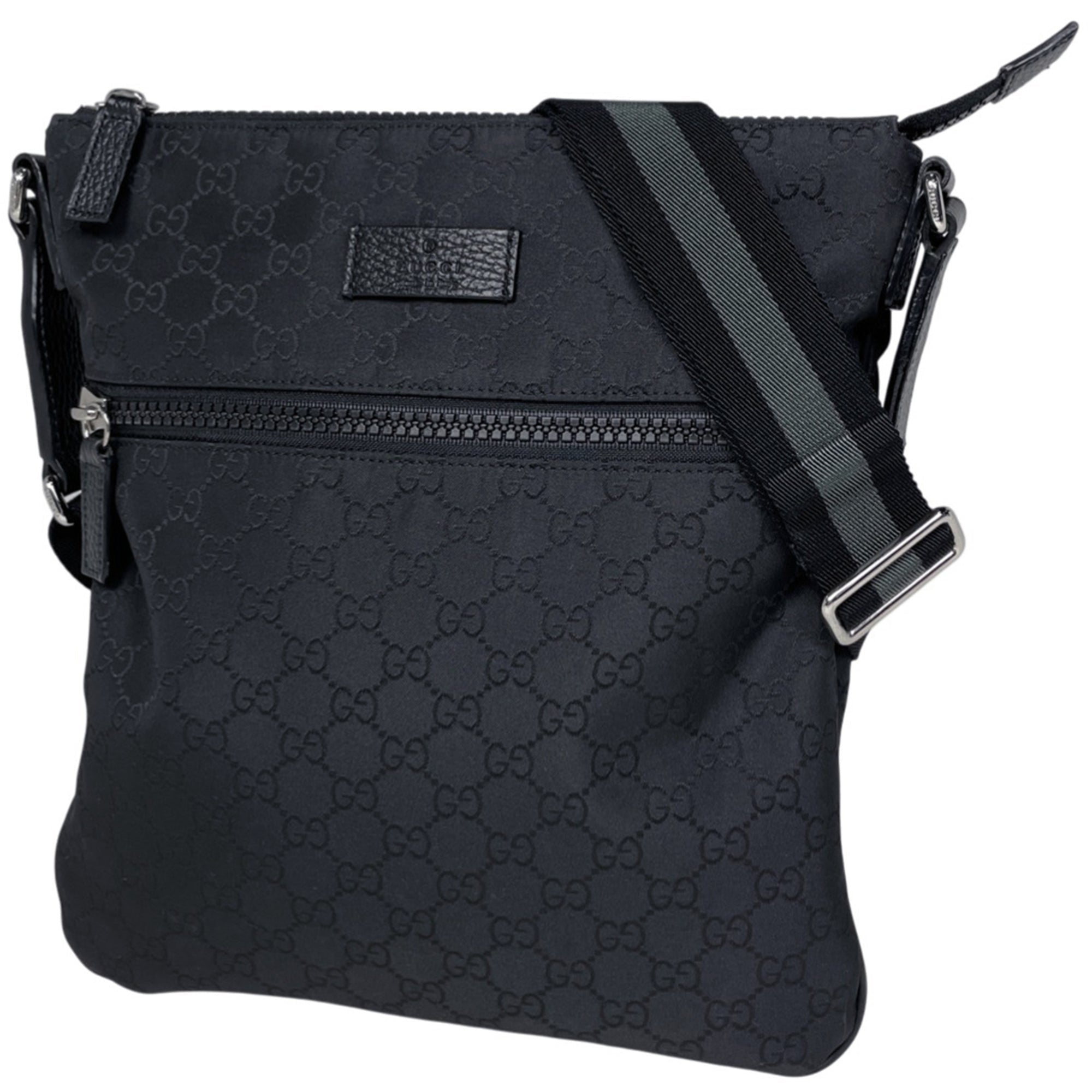 Gucci Black Nylon Leather Shoulder Bag (Pre-Owned)
