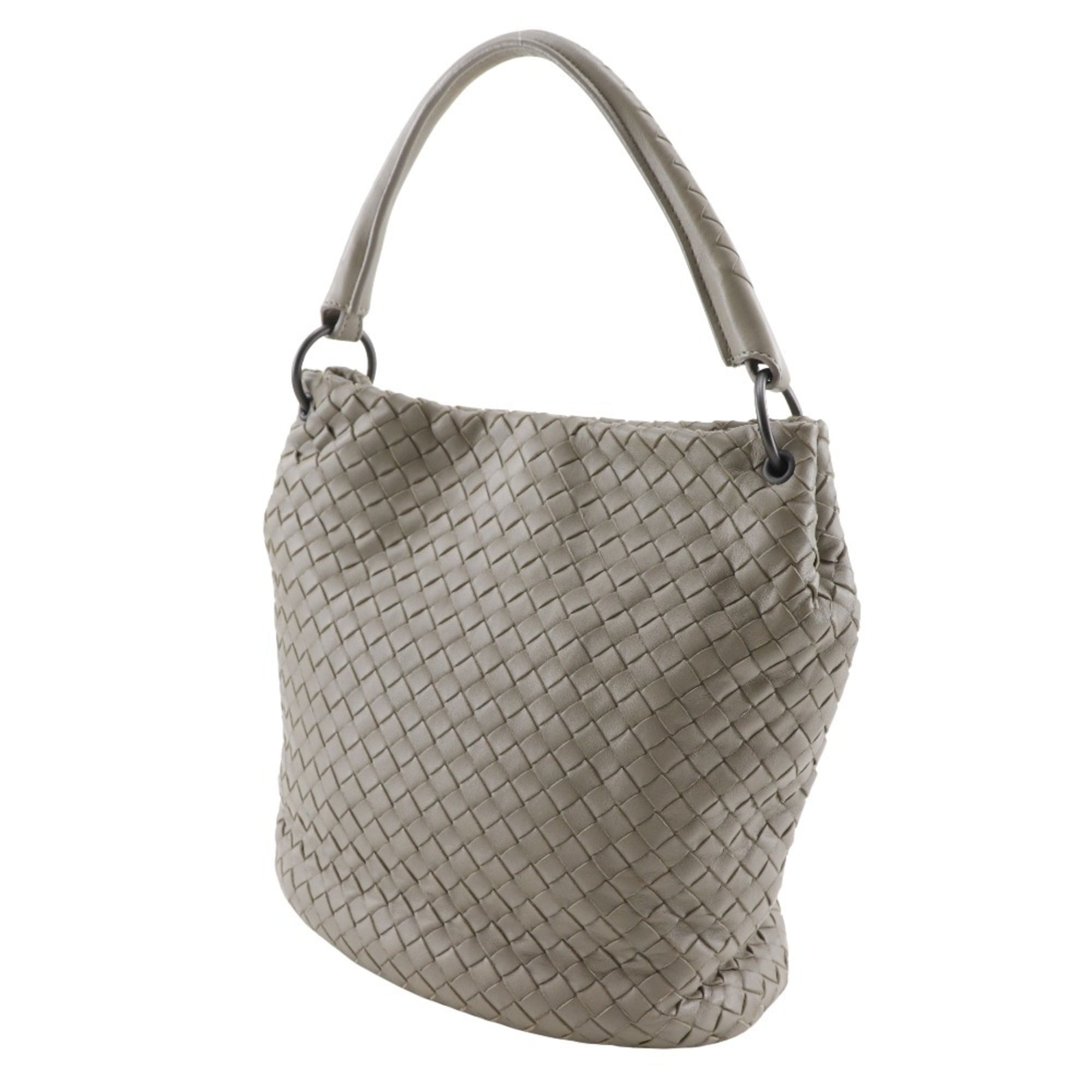 Bottega Veneta Gray Intrecciato Shoulder Bag
