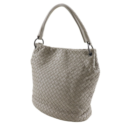 Bottega Veneta Gray Intrecciato Shoulder Bag