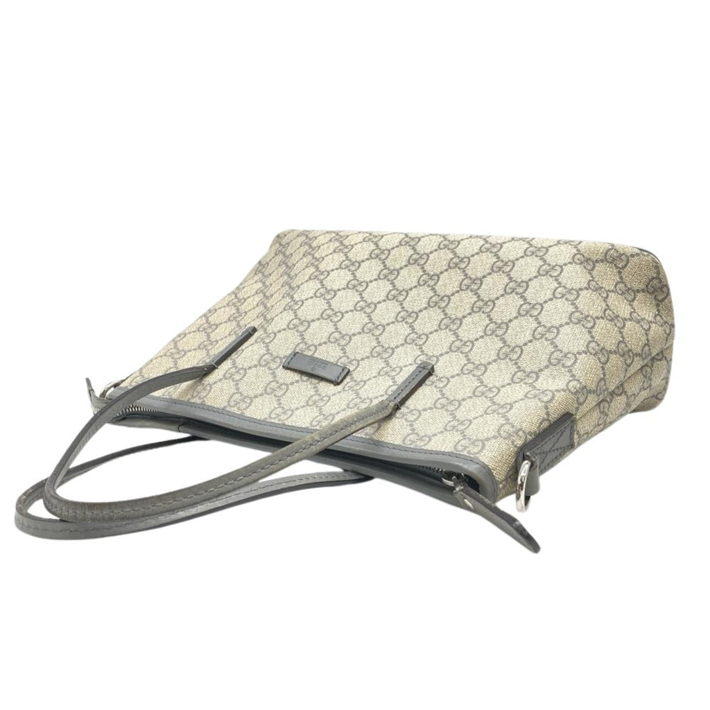 Gucci Gray Gg Supreme Leather Tote Bag (Pre-Owned)