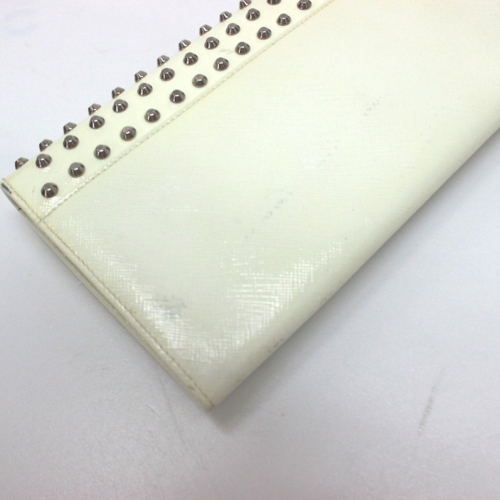Prada White Leather Long Wallet (Bi-Fold)
