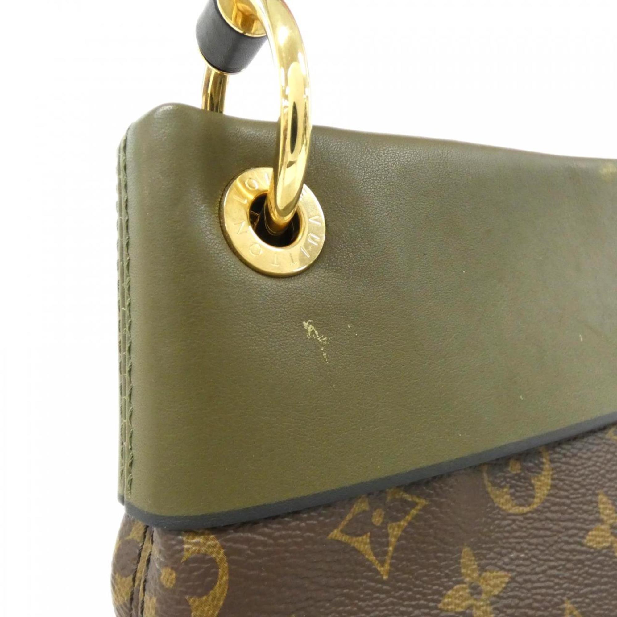 Louis Vuitton Brown Khaki Coated Canvas Shoulder Bag