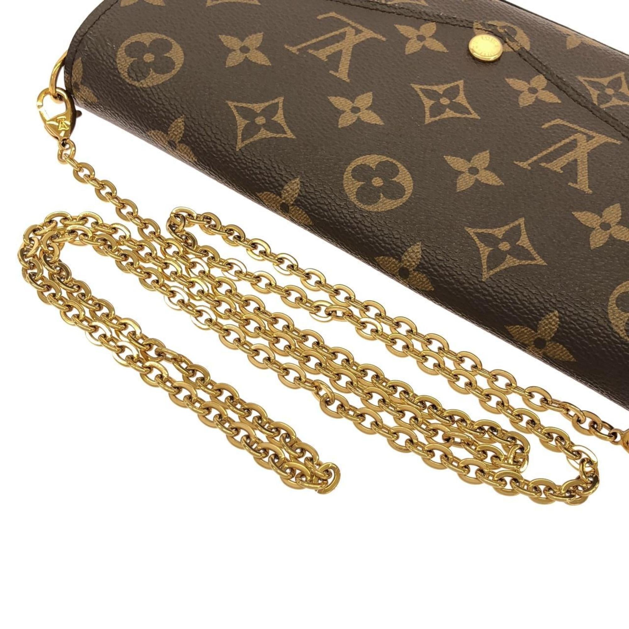Louis Vuitton Monogram Marron Coated Canvas Pochette Shoulder Bag