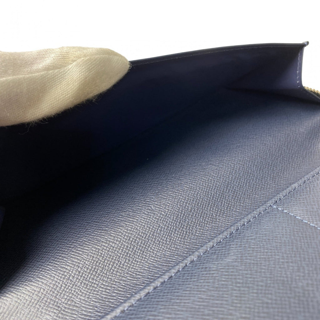 Louis Vuitton Navy Leather Long Wallet