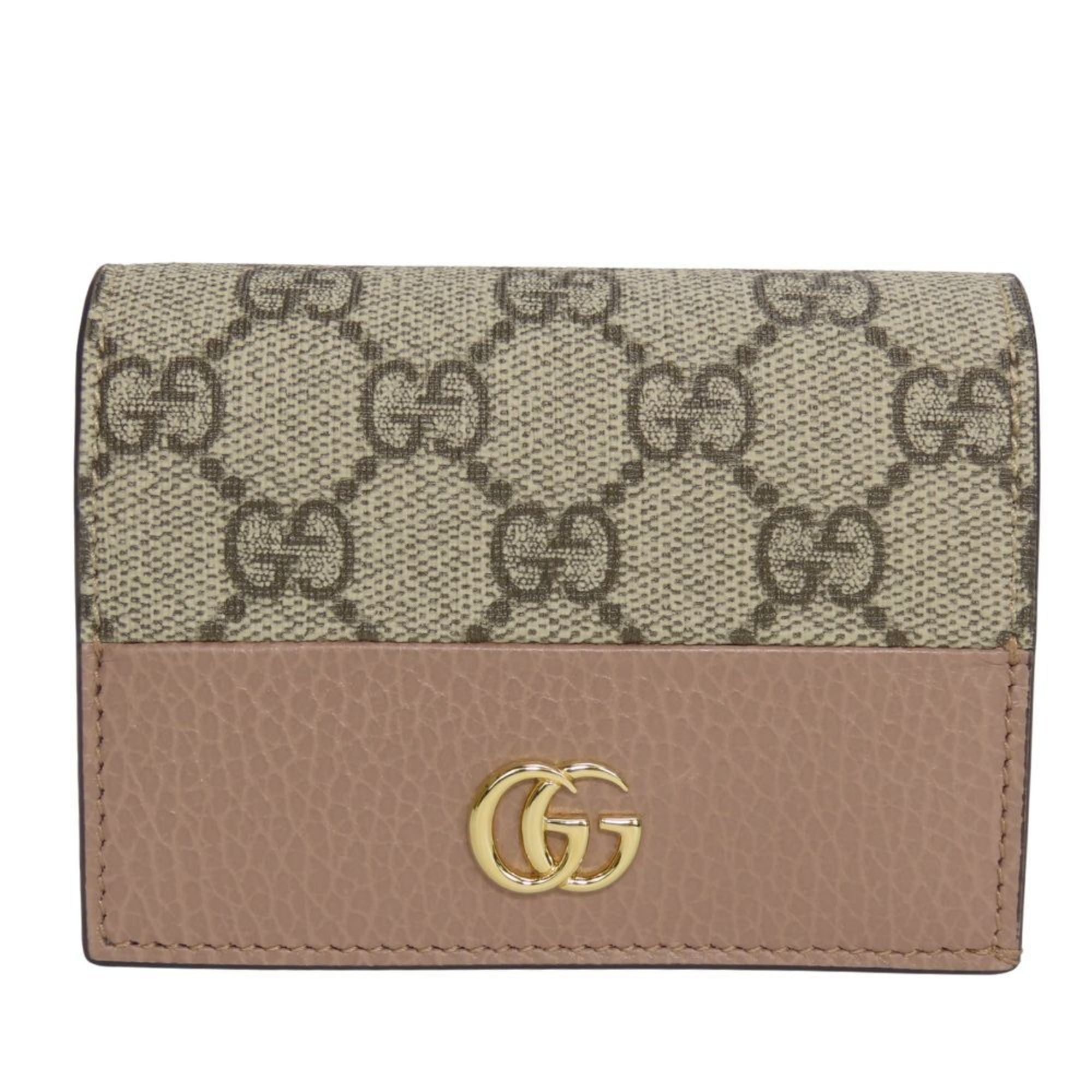 Gucci Beige Dusty Pink Gg Supreme Leather Wallet (Bi-Fold) (Pre-Owned)