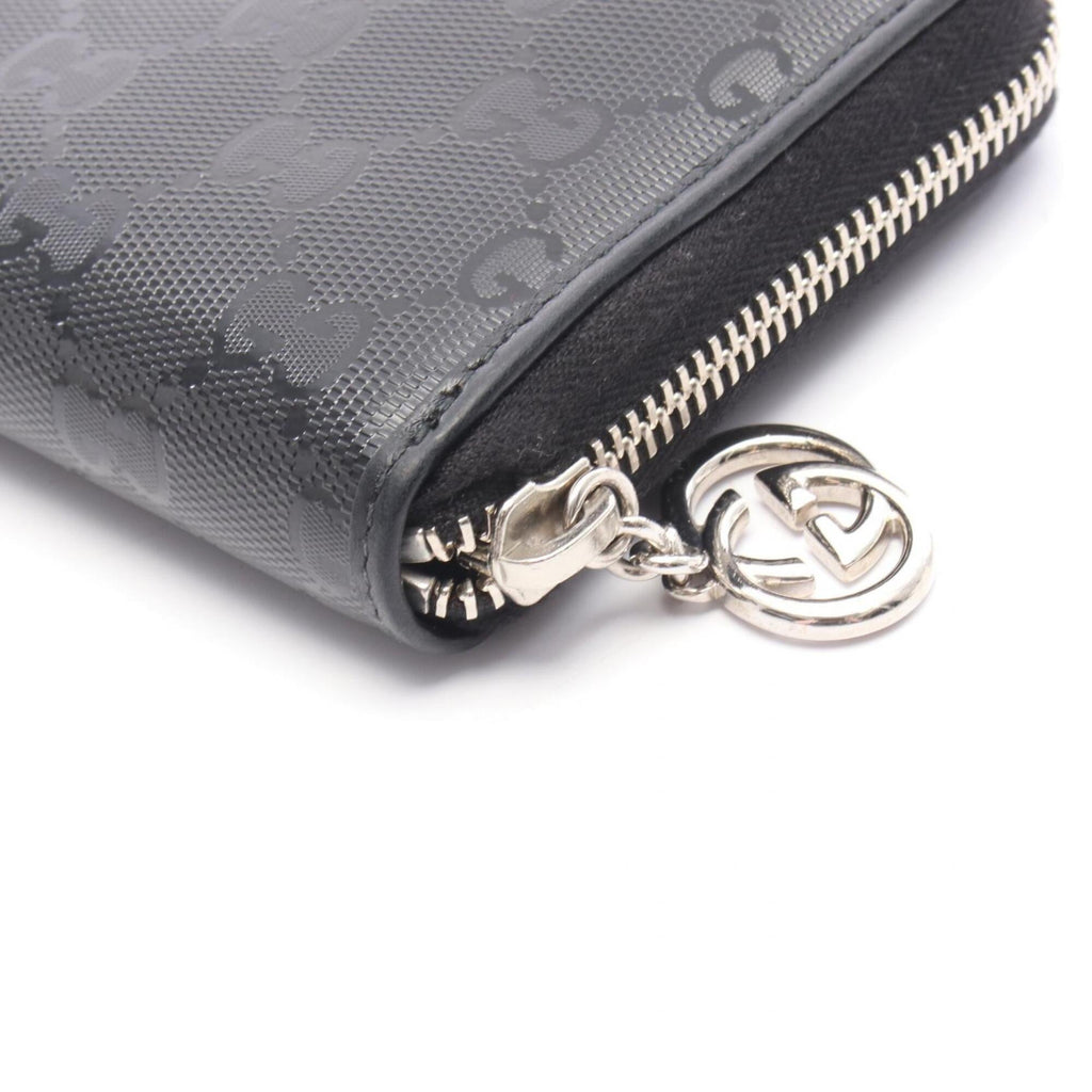 Gucci Black Pvc Leather Long Wallet (Bi-Fold) (Pre-Owned)