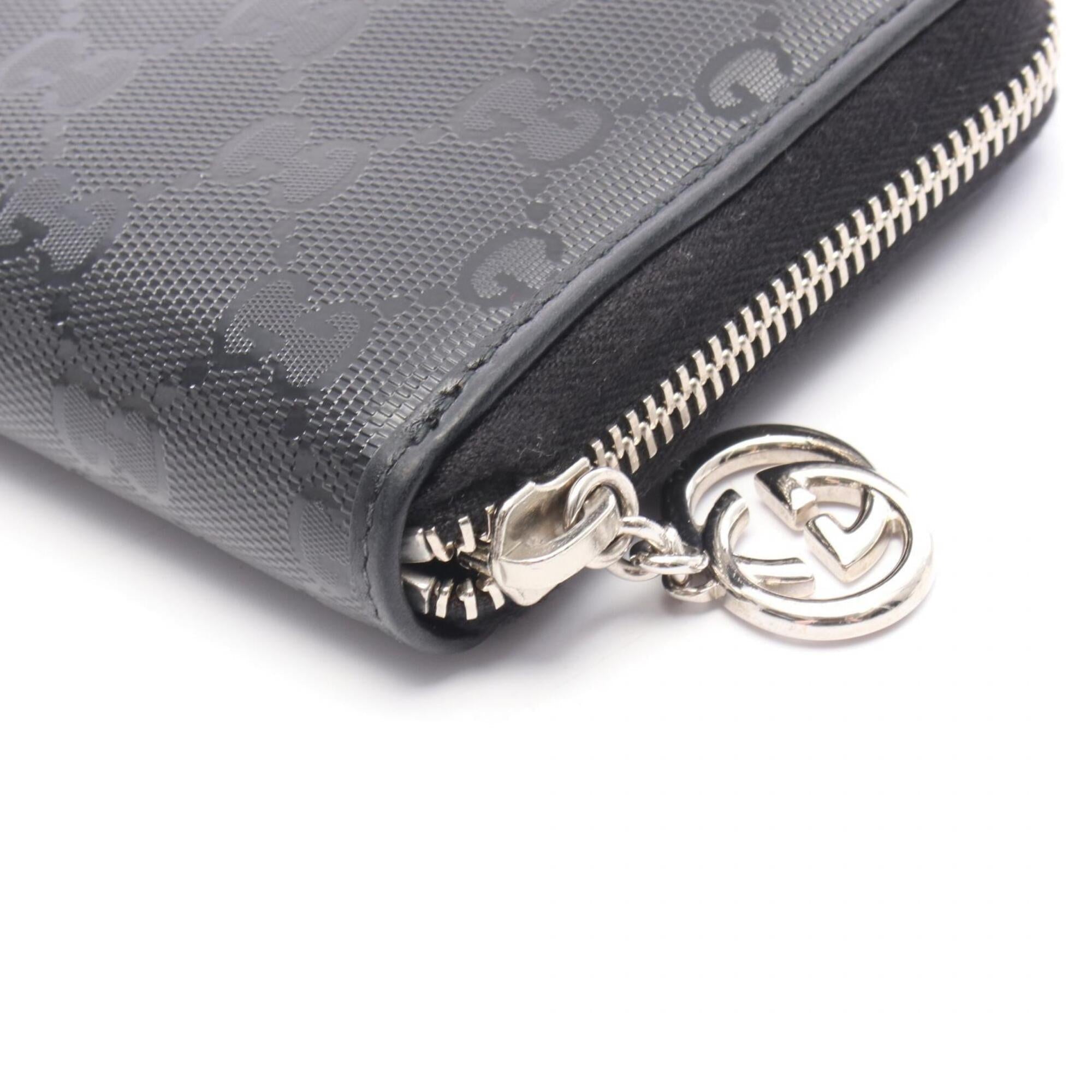 Gucci Black Pvc Leather Long Wallet (Bi-Fold) (Pre-Owned)