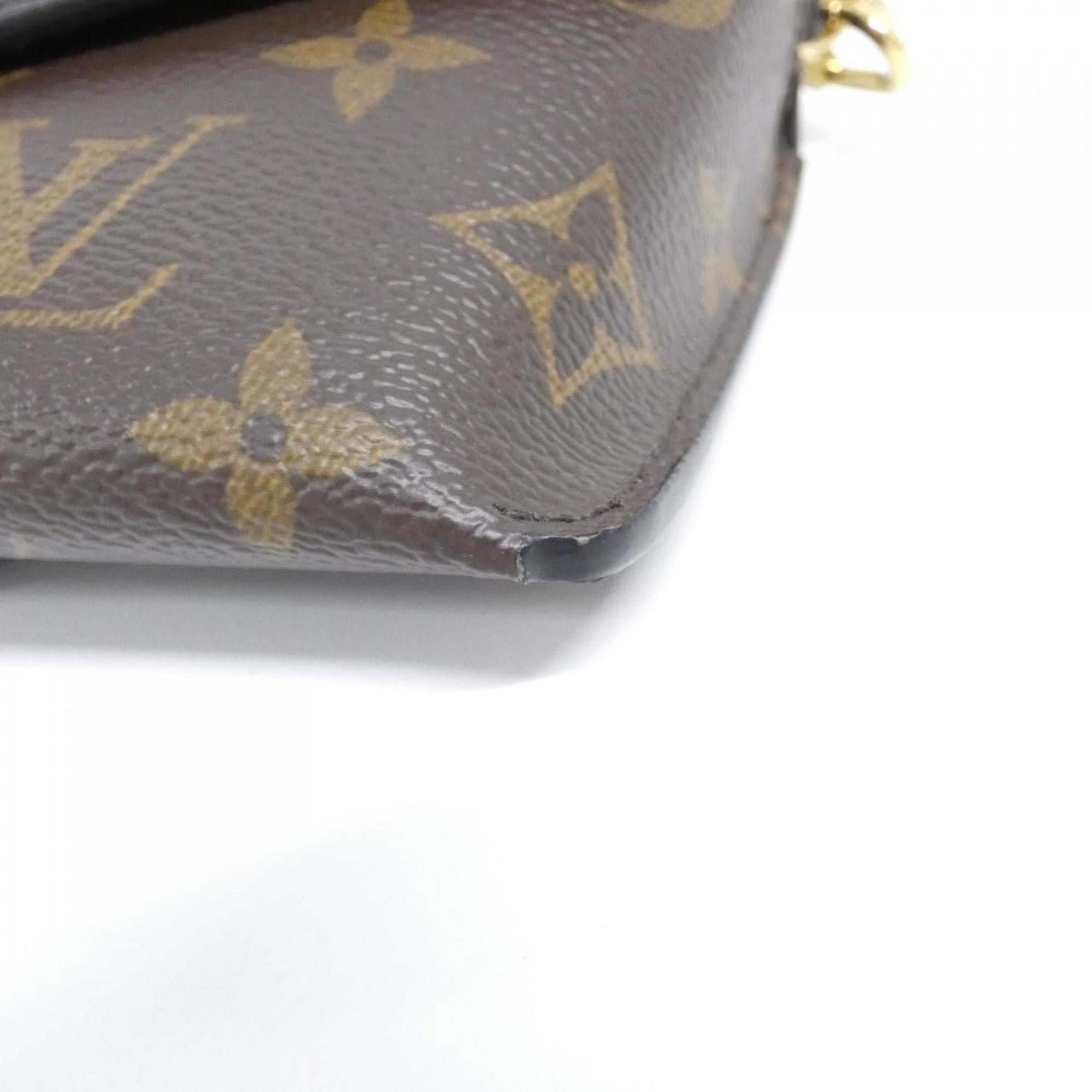 Louis Vuitton Black Marron Coated Canvas Leather Shoulder Bag