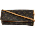Louis Vuitton Brown Monogram Monogram Leather Clutch Bag Pochette Shoulder Bag