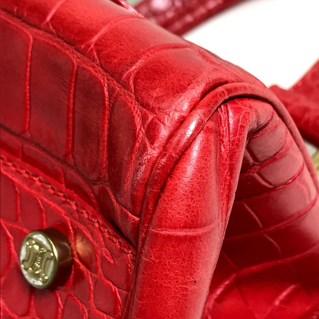 Celine Red Leather Handbag
