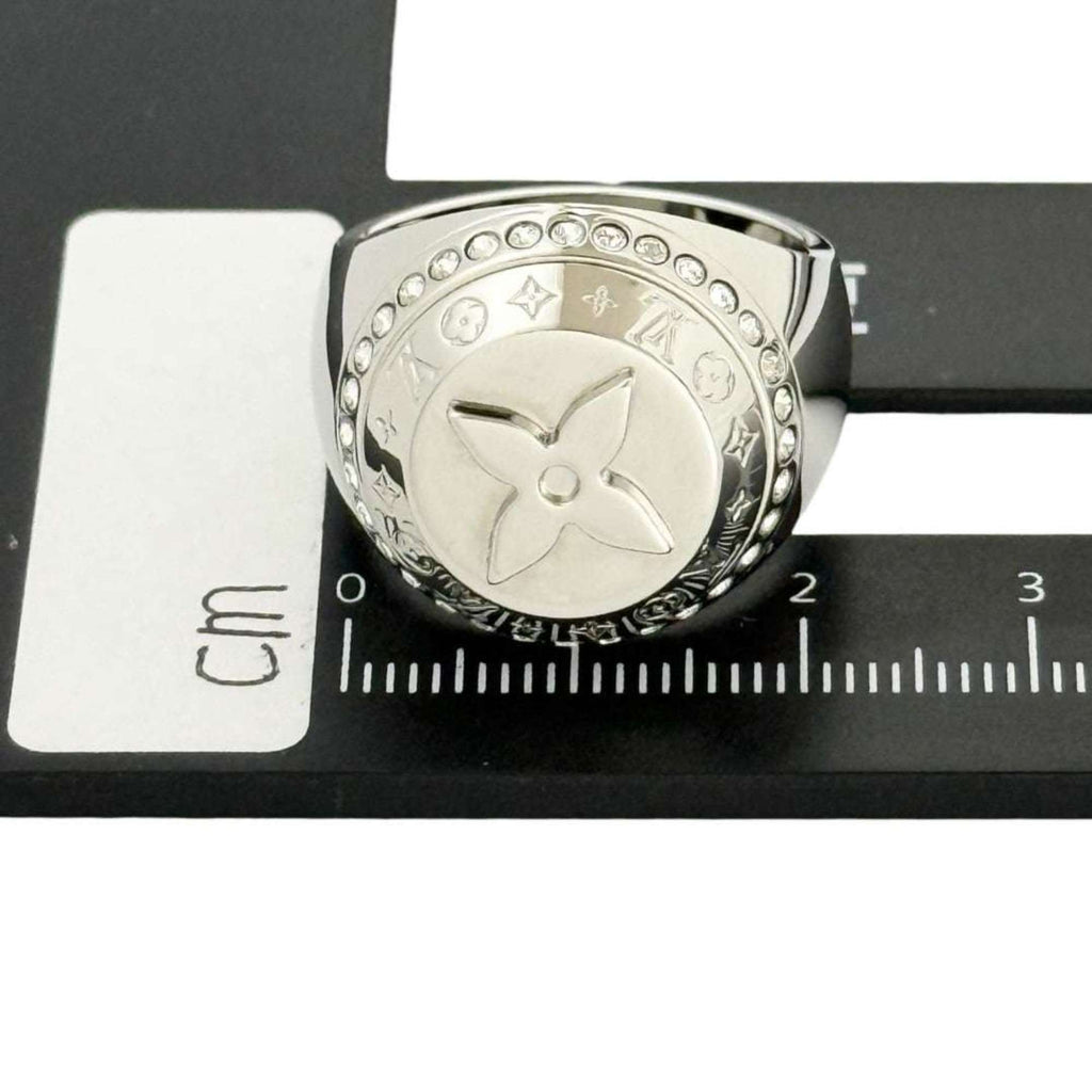 Louis Vuitton Metal Rhinestone Band Ring