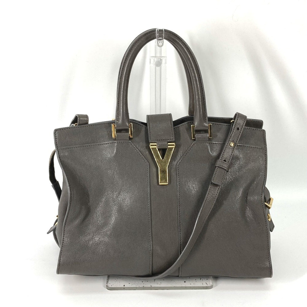 Yves Saint Laurent Gray Leather Handbag (Pre-Owned)