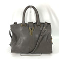 Yves Saint Laurent Gray Leather Handbag (Pre-Owned)