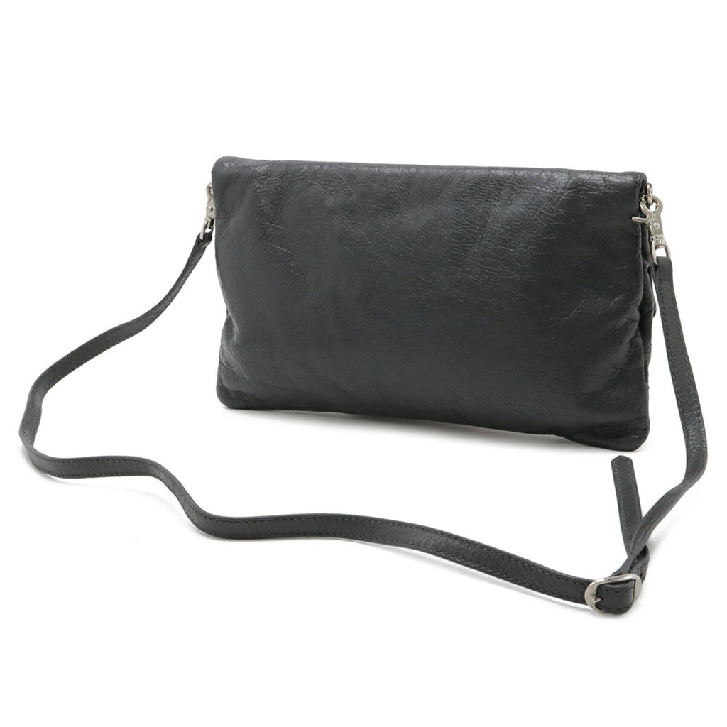 Balenciaga Giant Dark Gray Leather Clutch Bag Shoulder