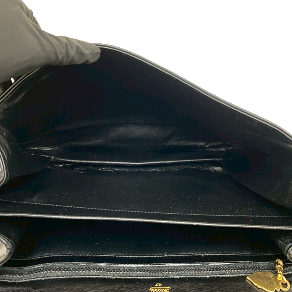 Gucci Black Leather Pochette Shoulder Bag (Pre-Owned)
