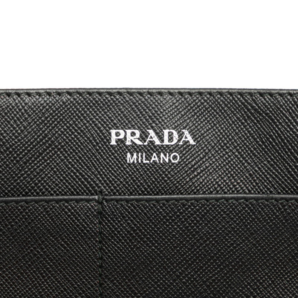 Prada Saffiano Black Leather Shoulder Bag