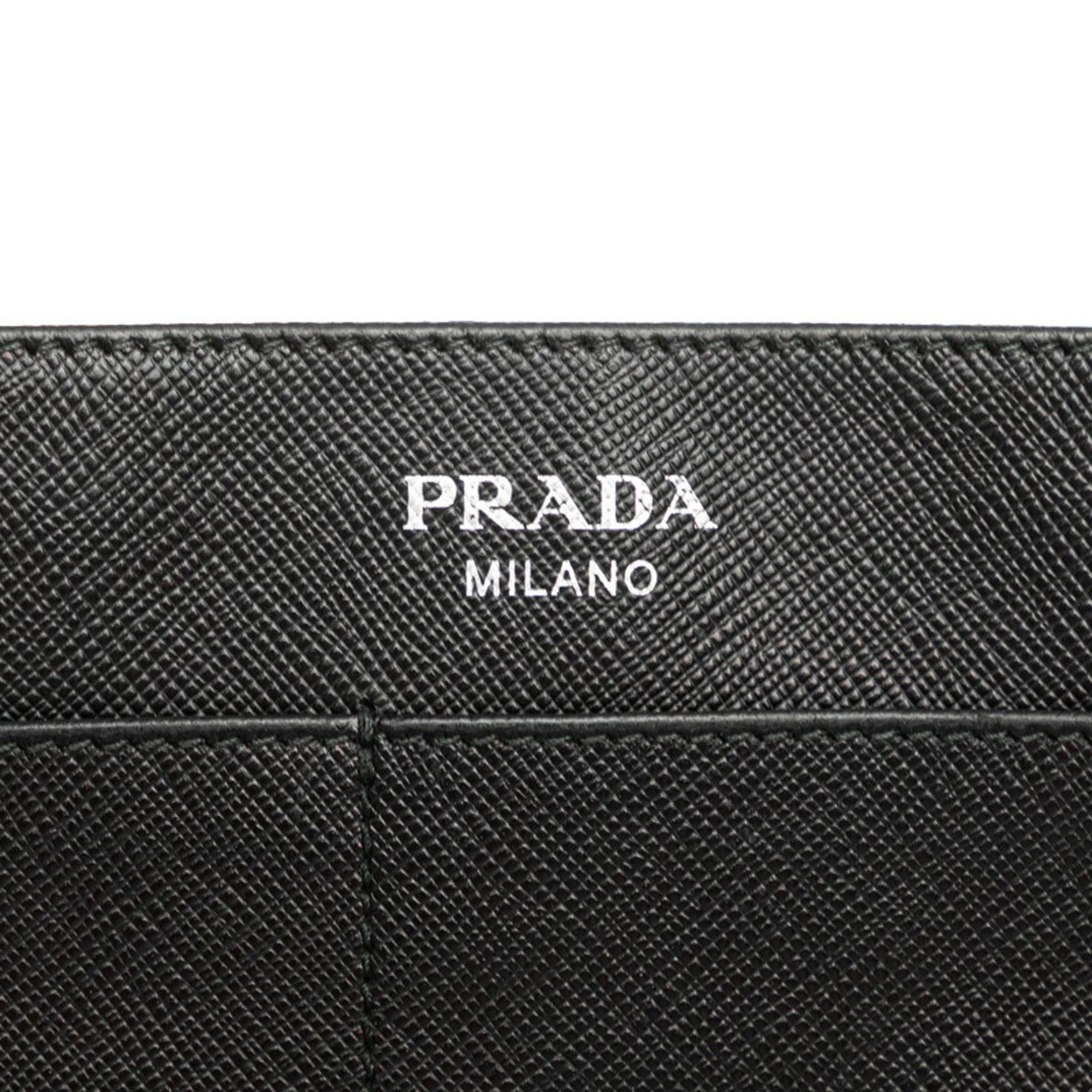 Prada Saffiano Black Leather Shoulder Bag