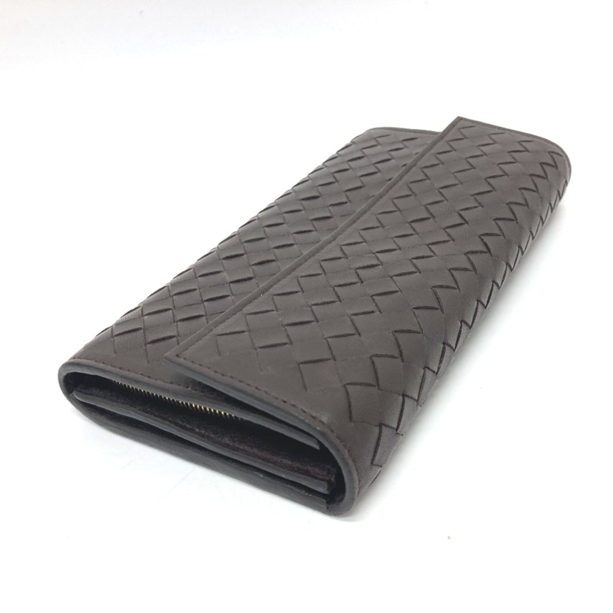 Bottega Veneta Brown Leather Long Wallet (Bi-Fold)