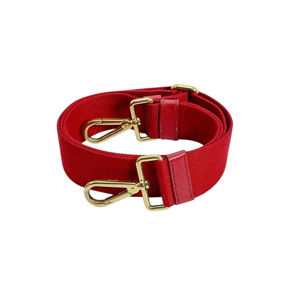 Prada Red Color Canvas Tote Bag