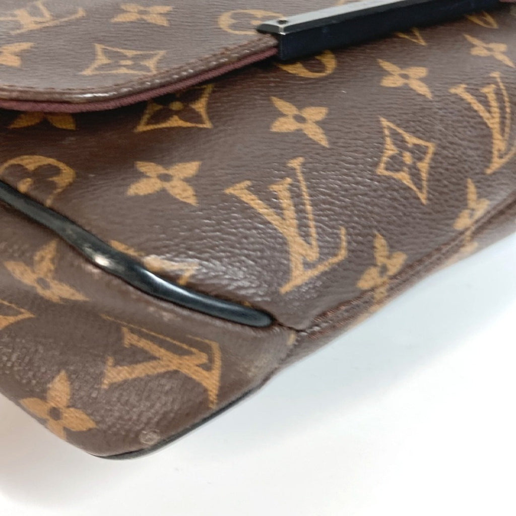 Louis Vuitton Black Brown Monogram Messenger Bag Shoulder Bag