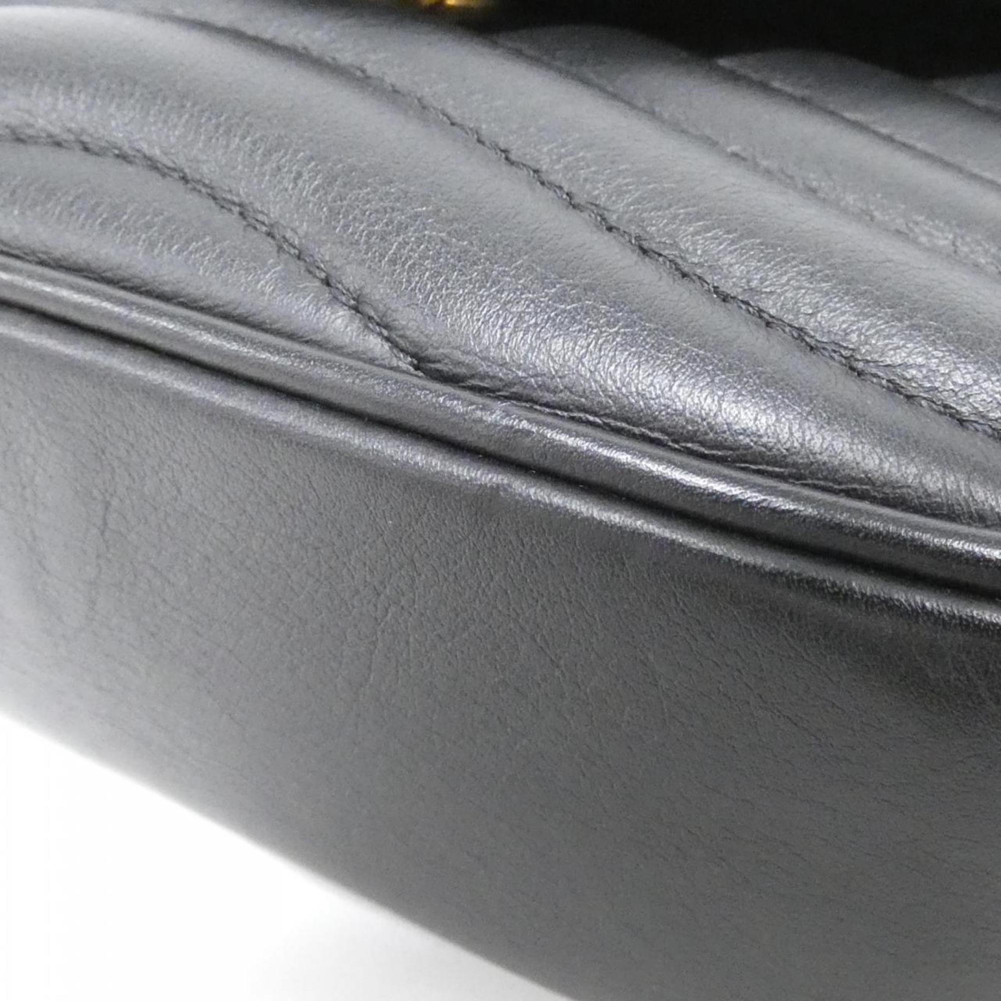 Louis Vuitton Black Leather Pochette Pouch Shoulder Bag