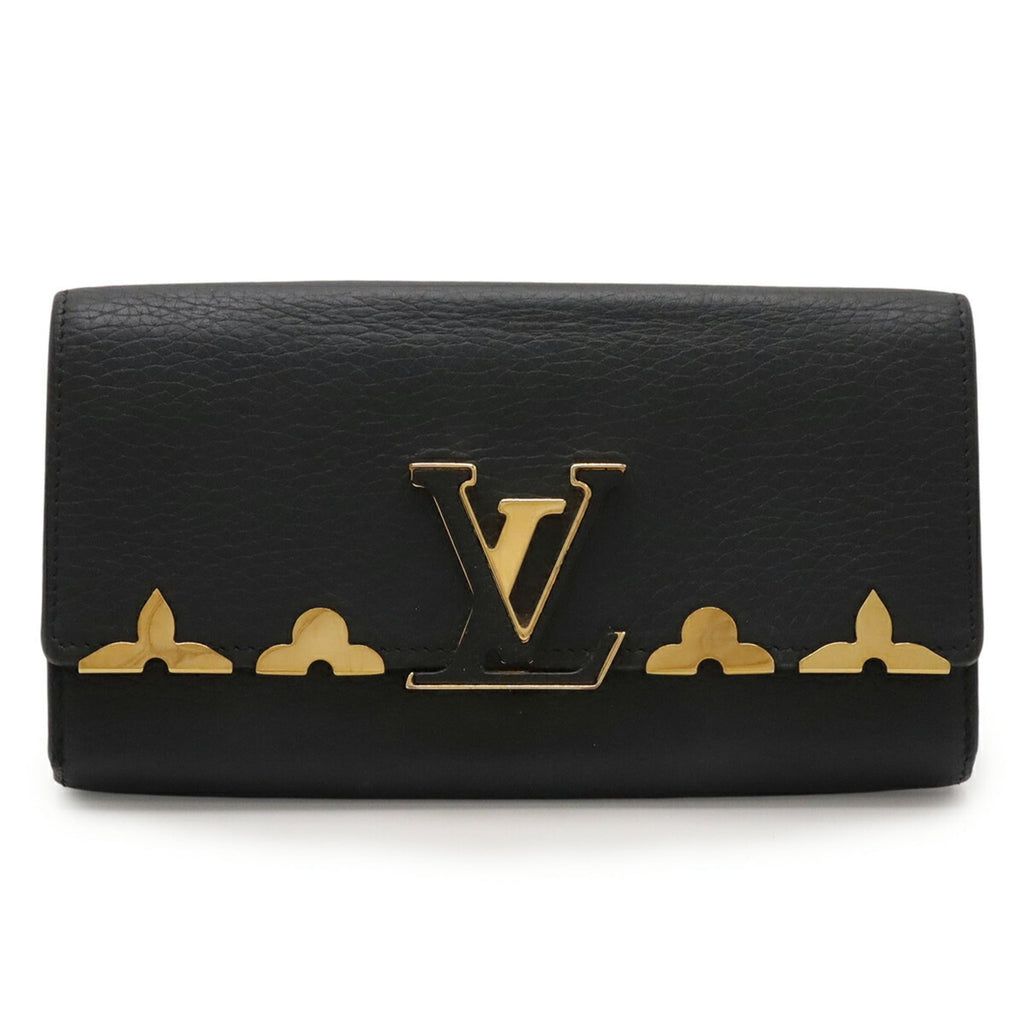 Louis Vuitton Black Noir Leather Long Wallet