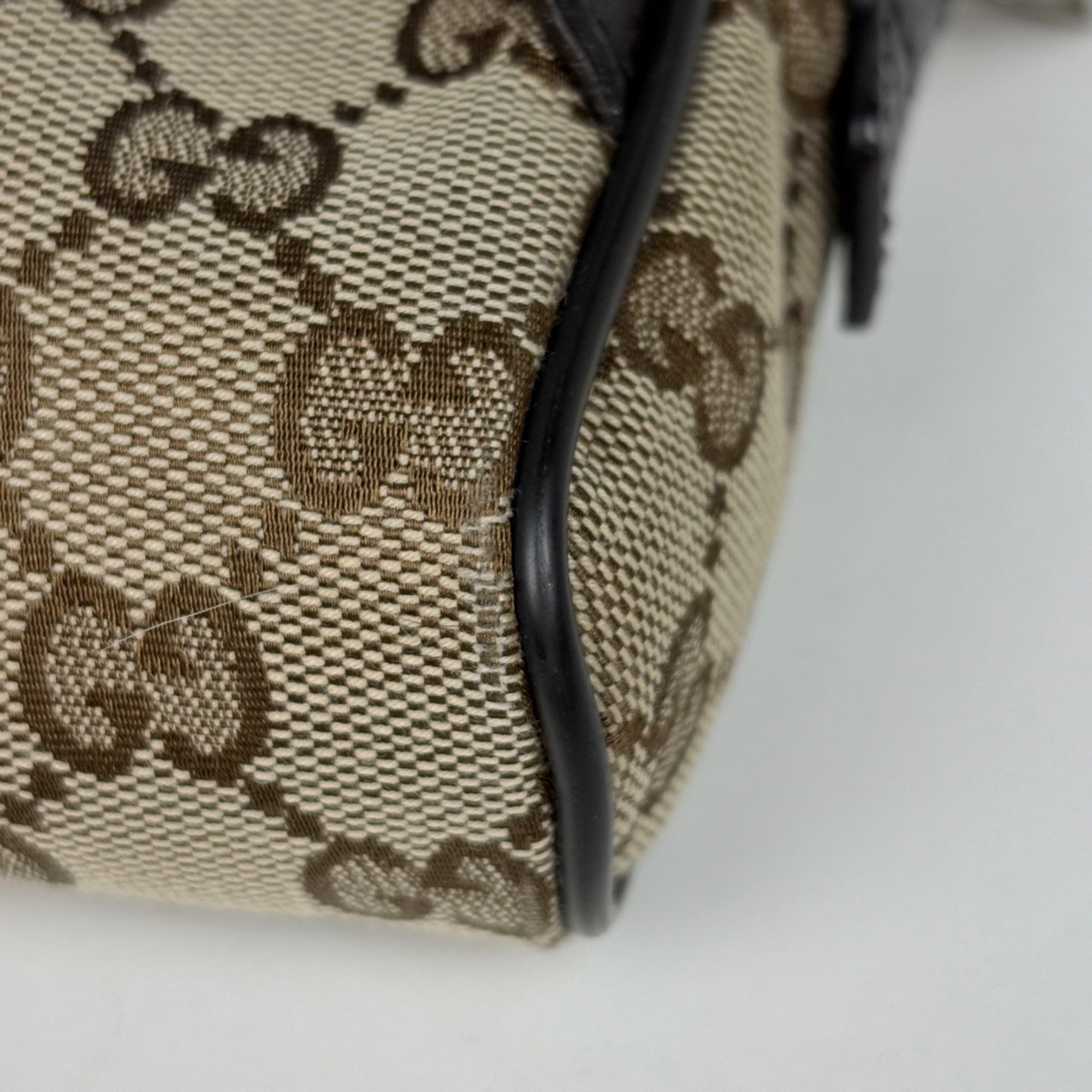 Gucci Gg Canvas Brown Gg Canvas Leather Sling Bag (Pre-Owned)
