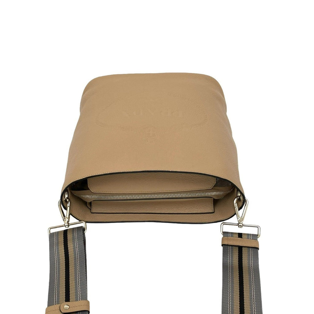 Prada Beige Leather Pochette Shoulder Bag
