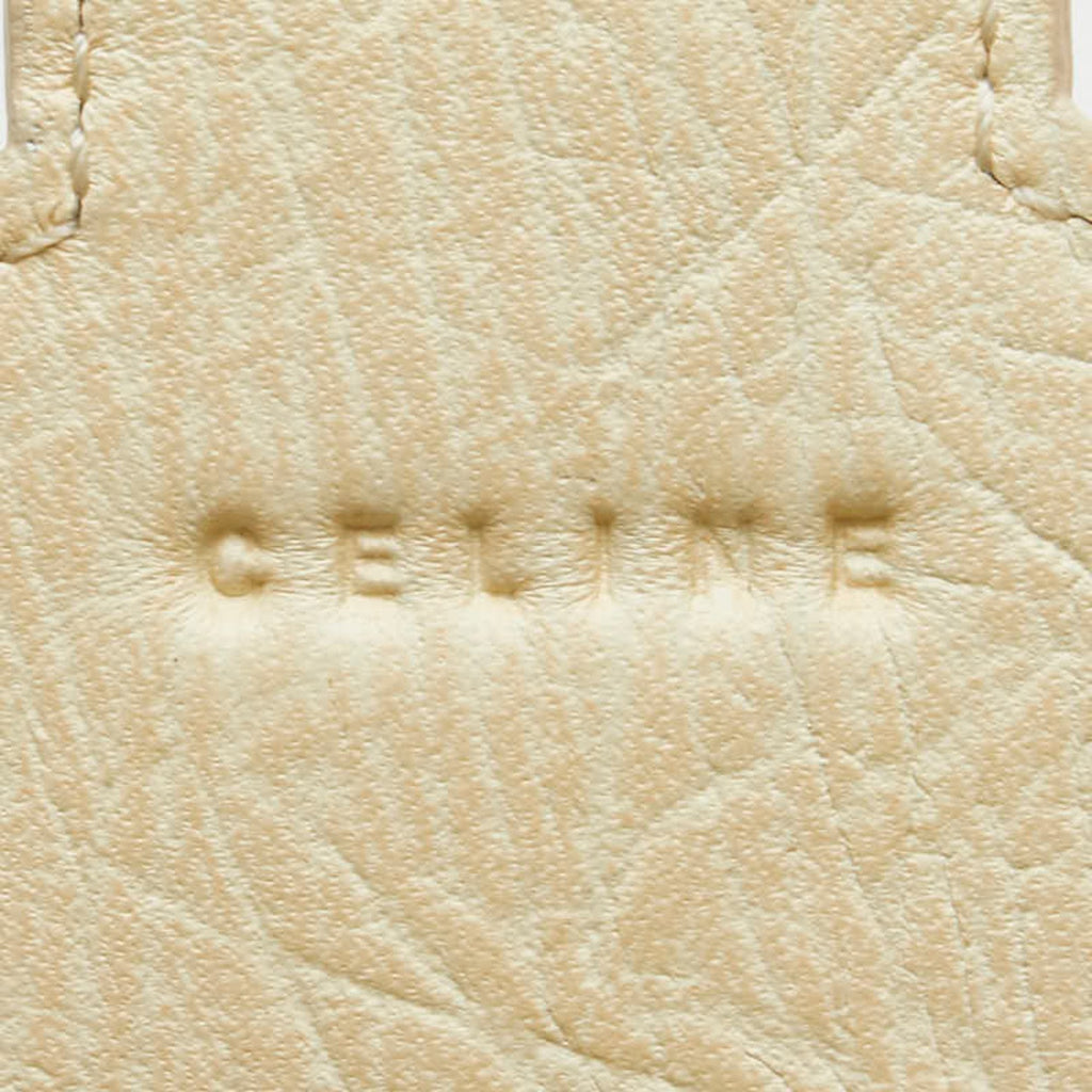 Celine Brown Ivory Canvas Leather Long Wallet (Bi-Fold)