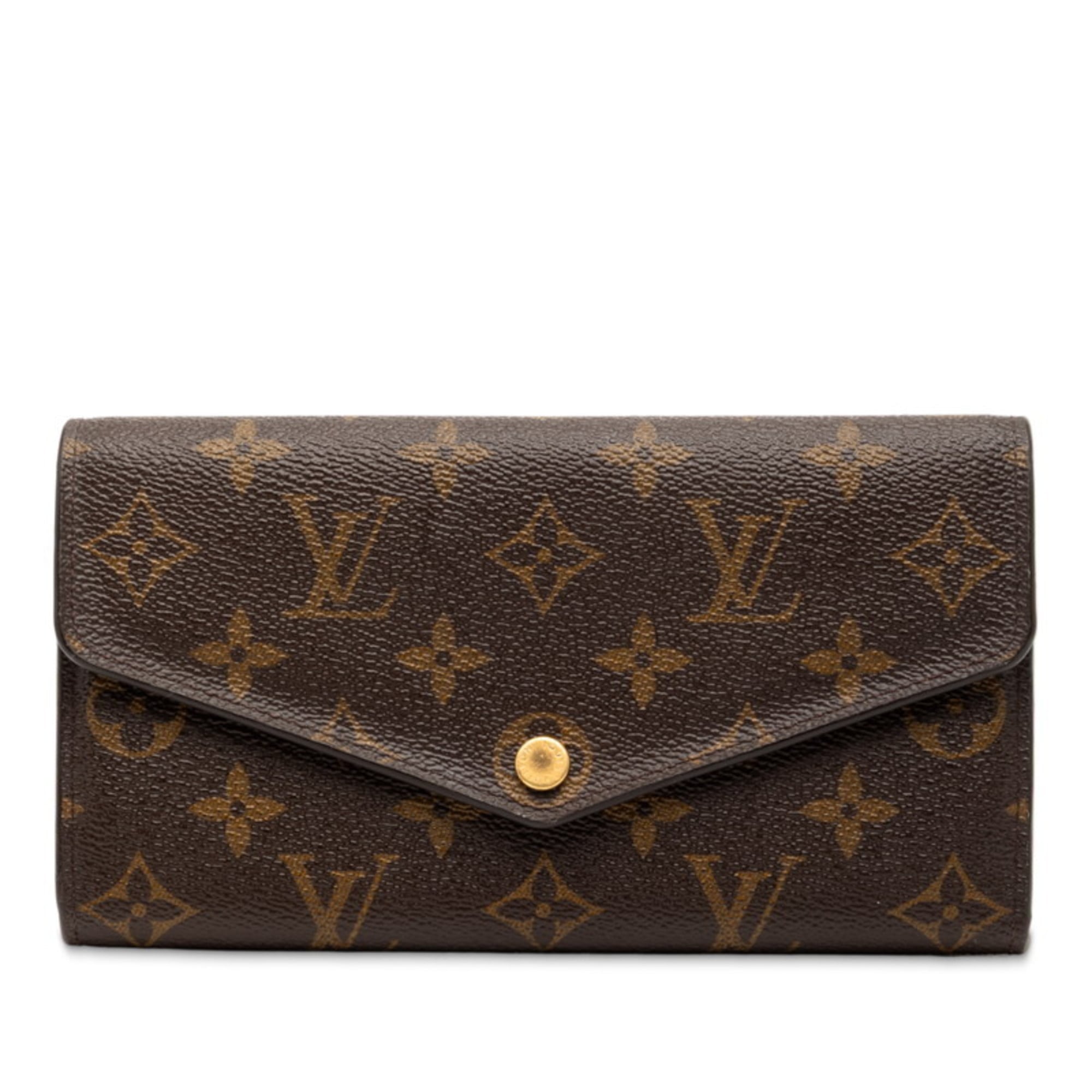 Louis Vuitton Brown Pvc Leather Long Wallet (Tri-Fold)