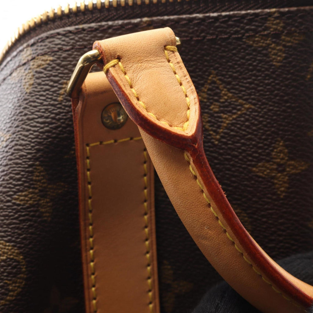 Louis Vuitton Brown Coated Canvas Leather Boston Bag Handbag