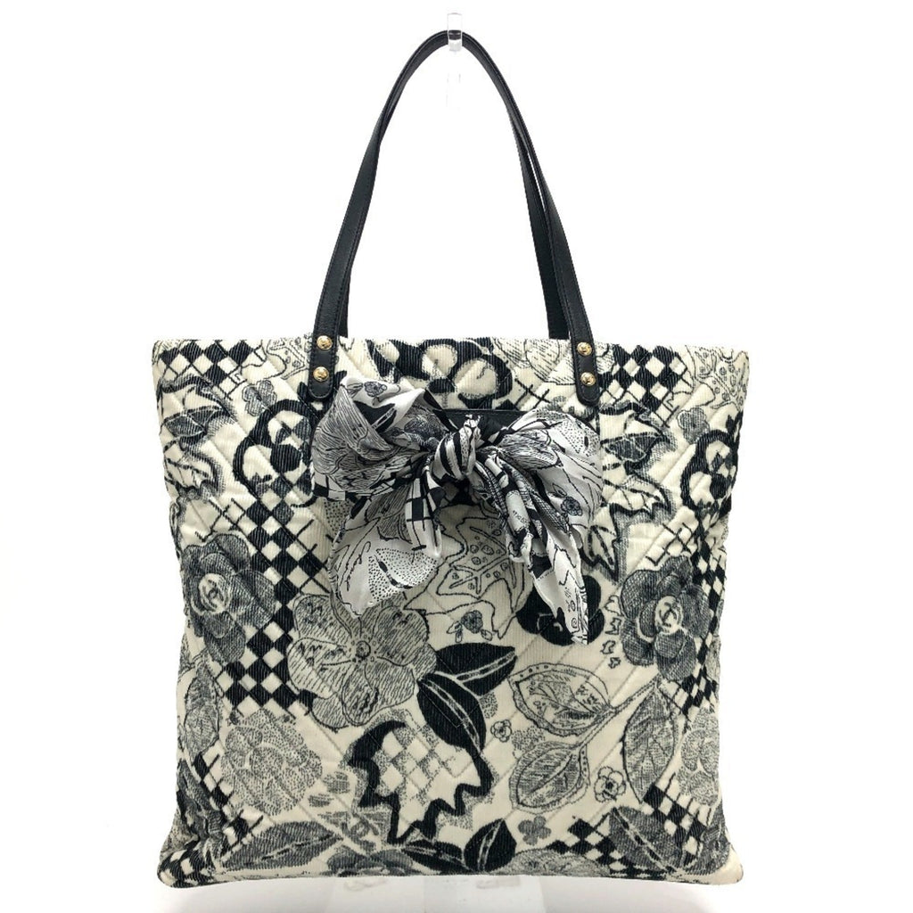 Chanel Black White Canvas Handbag Tote Bag