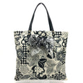 Chanel Black White Canvas Handbag Tote Bag