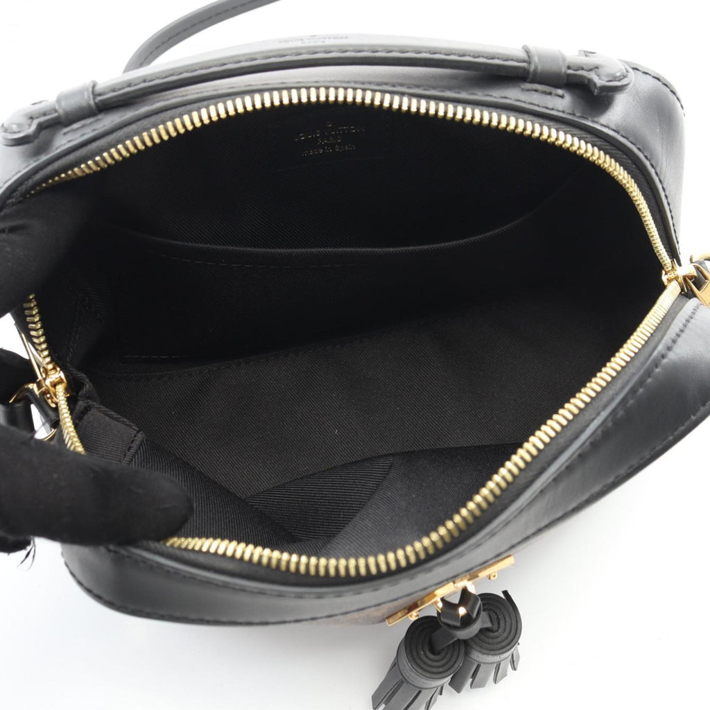 Louis Vuitton Black Brown Noir Coated Canvas Leather Shoulder Bag