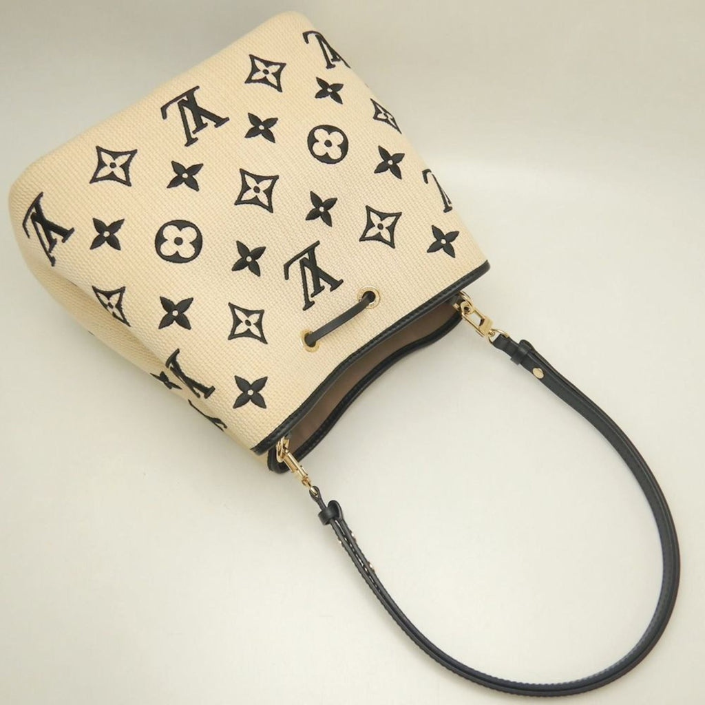 Louis Vuitton Beige Noir Cotton Canvas Leather Shoulder Bag