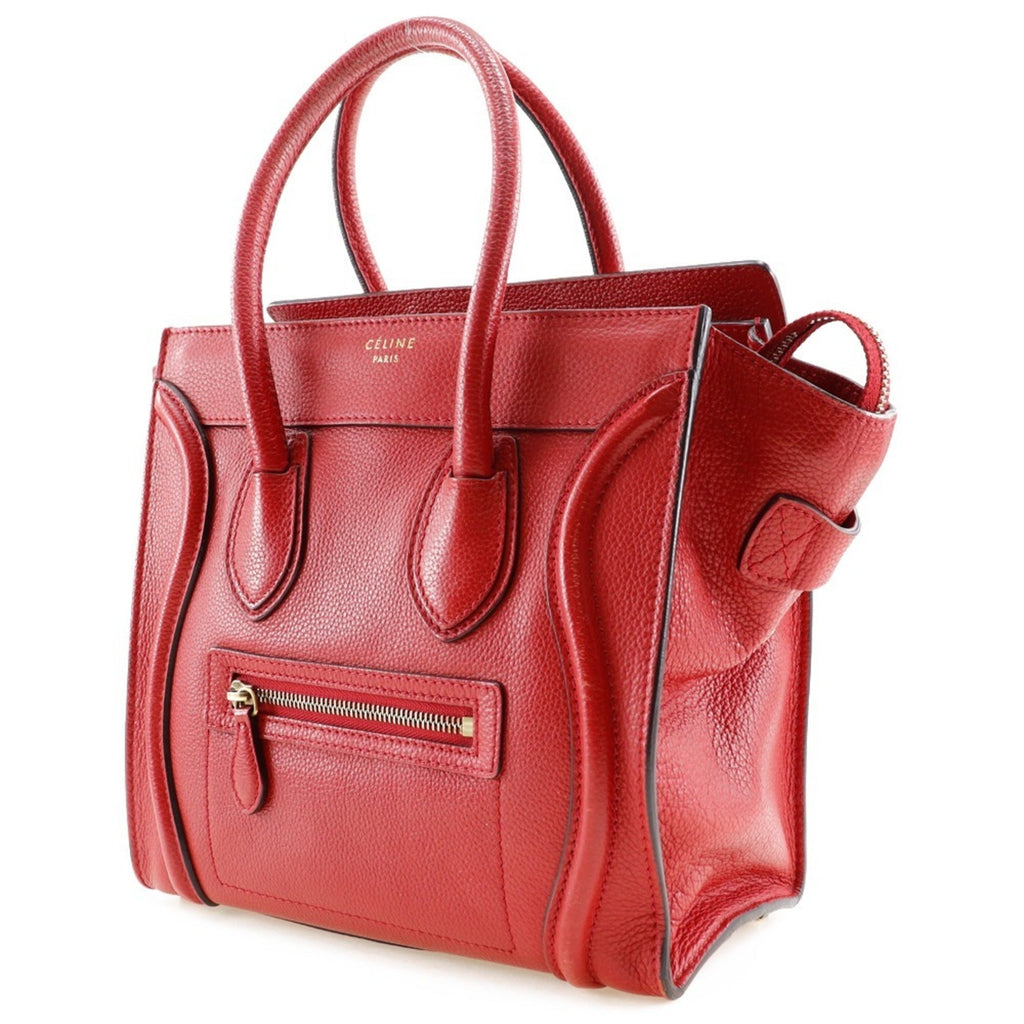 Celine Red Color Leather Handbag