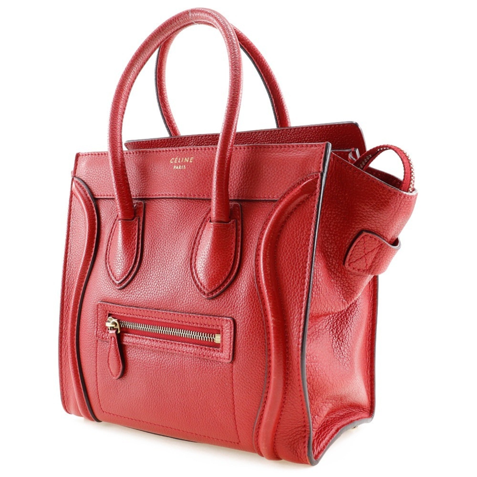 Celine Red Color Leather Handbag