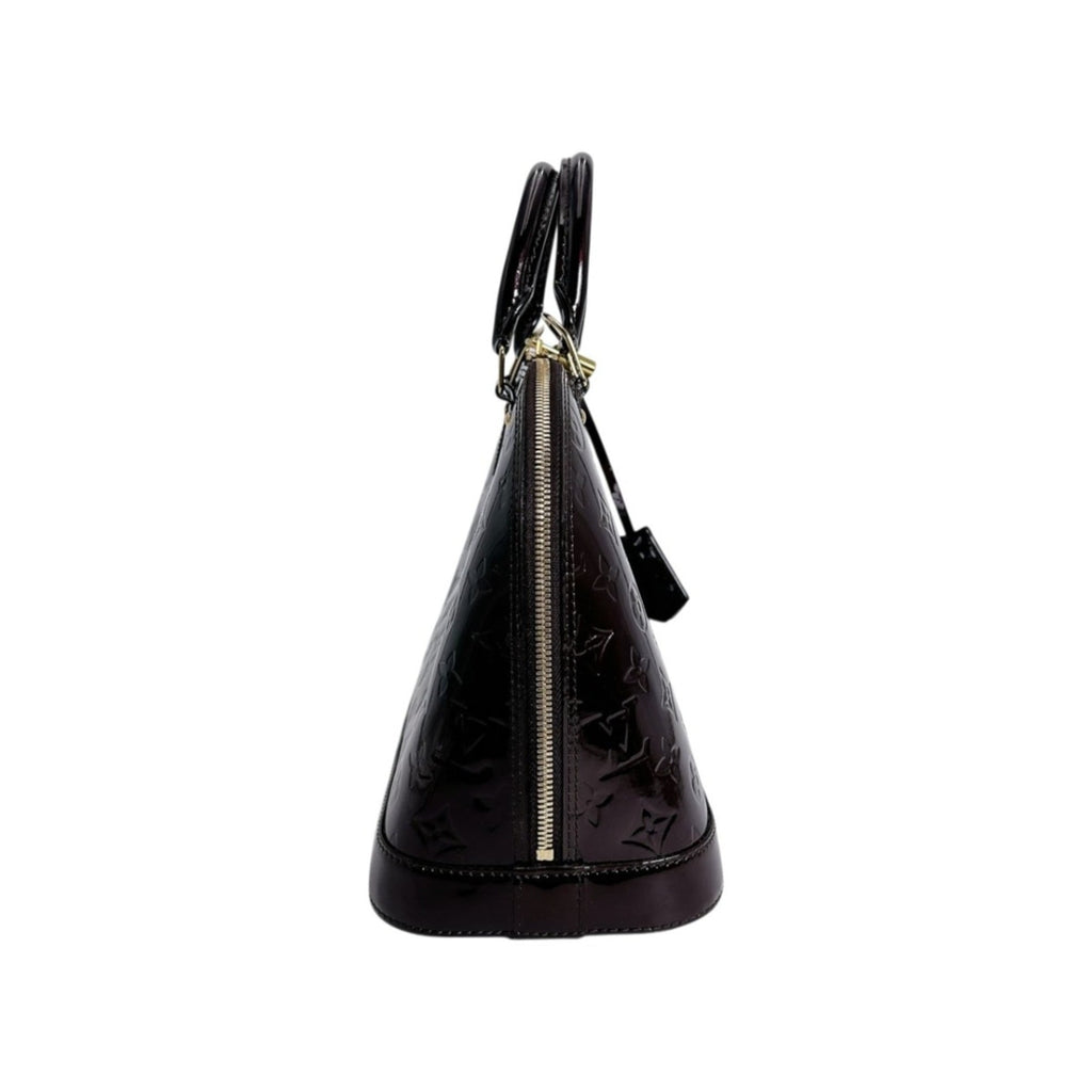 Louis Vuitton Red Color Wine Monogram Vernis Handbag