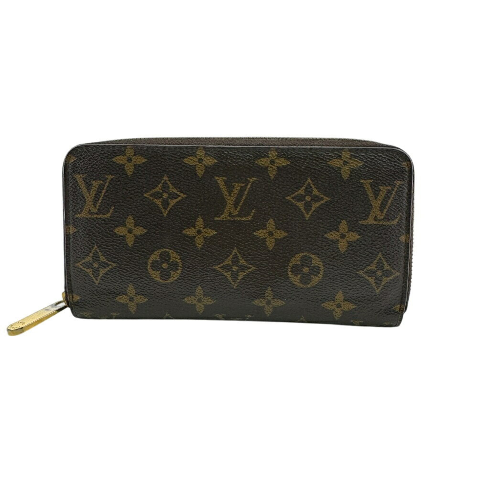 Louis Vuitton Brown Red Color Leather Long Wallet