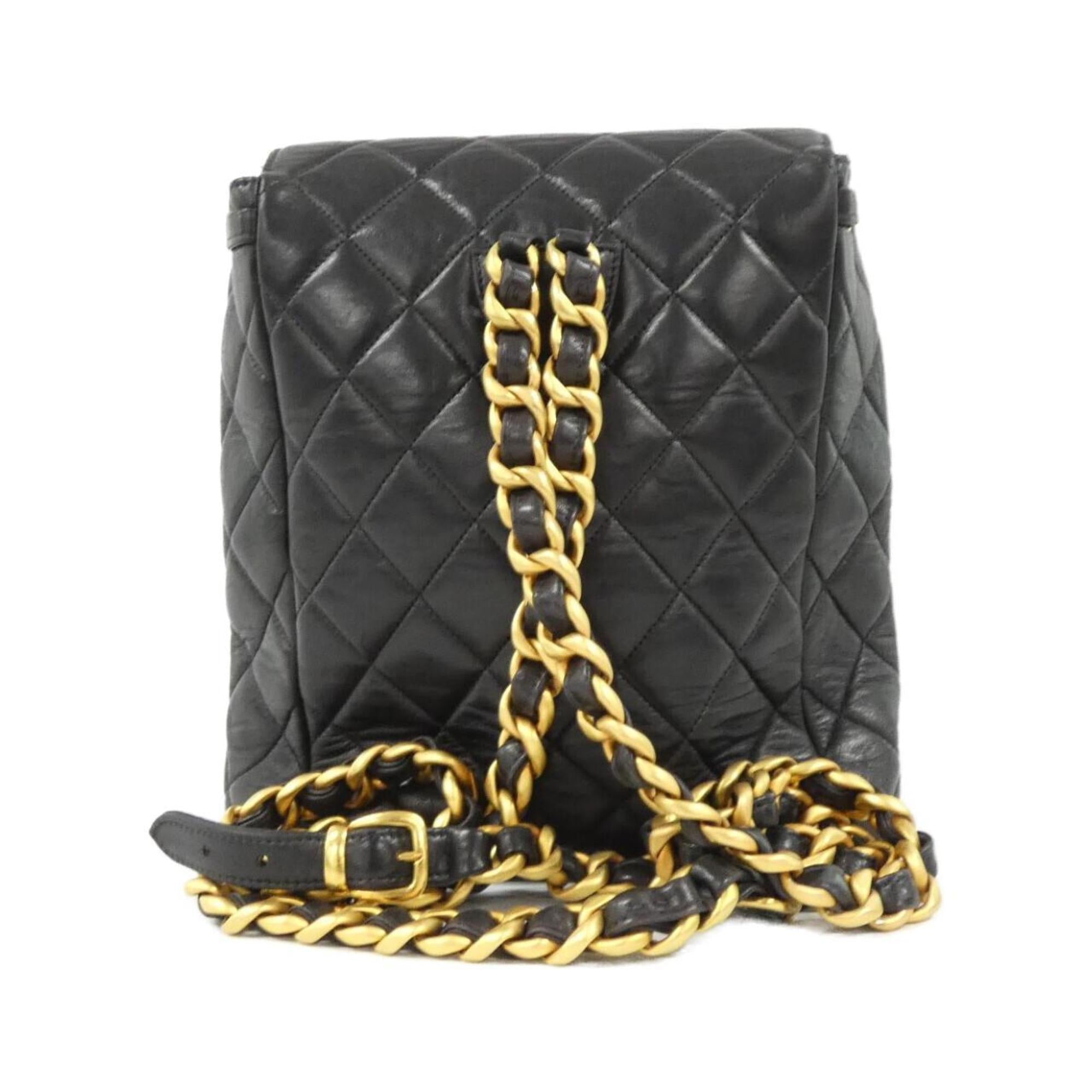 Chanel Black Leather Backpack