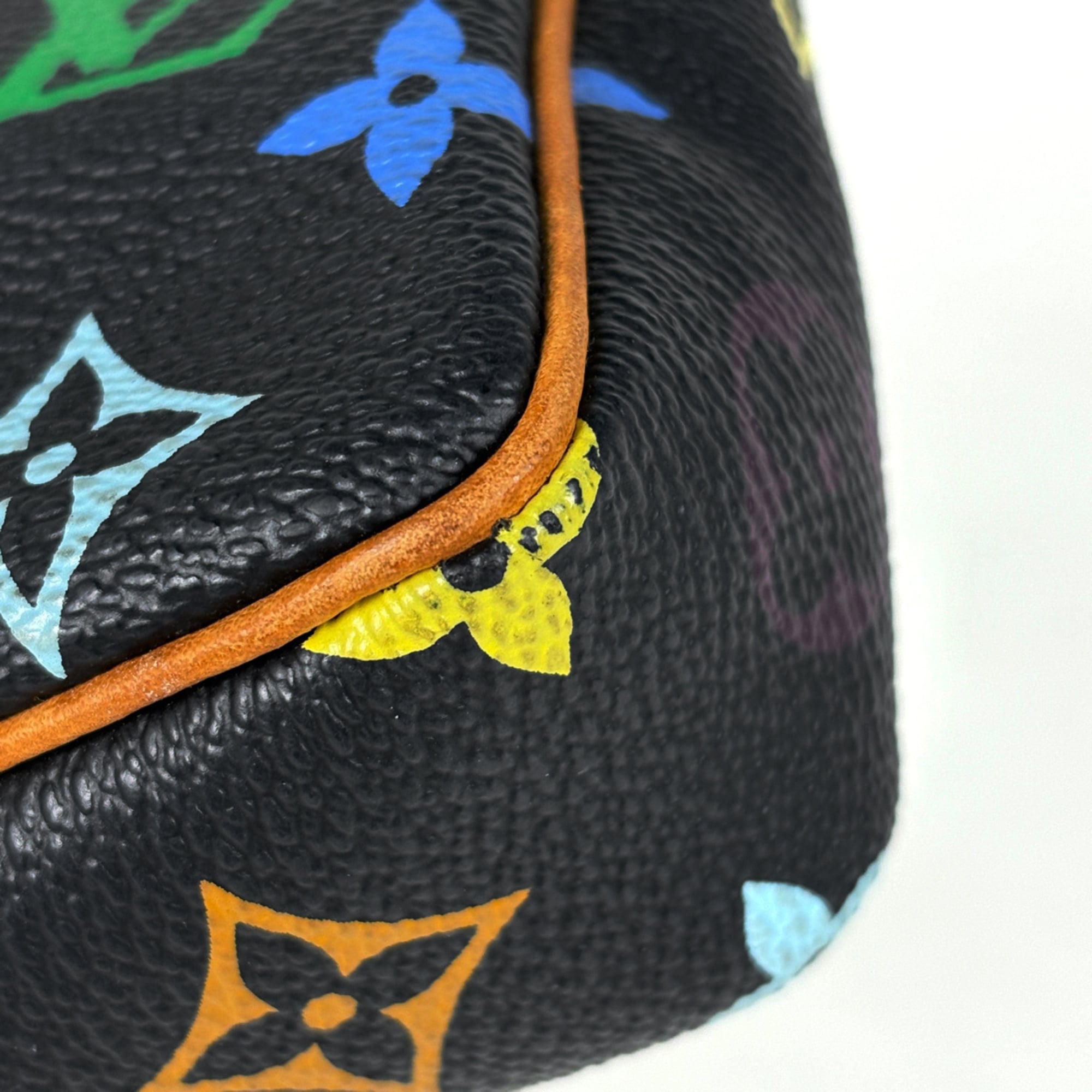 Louis Vuitton Black Noir Monogram Multicolore Handbag Pochette Pouch