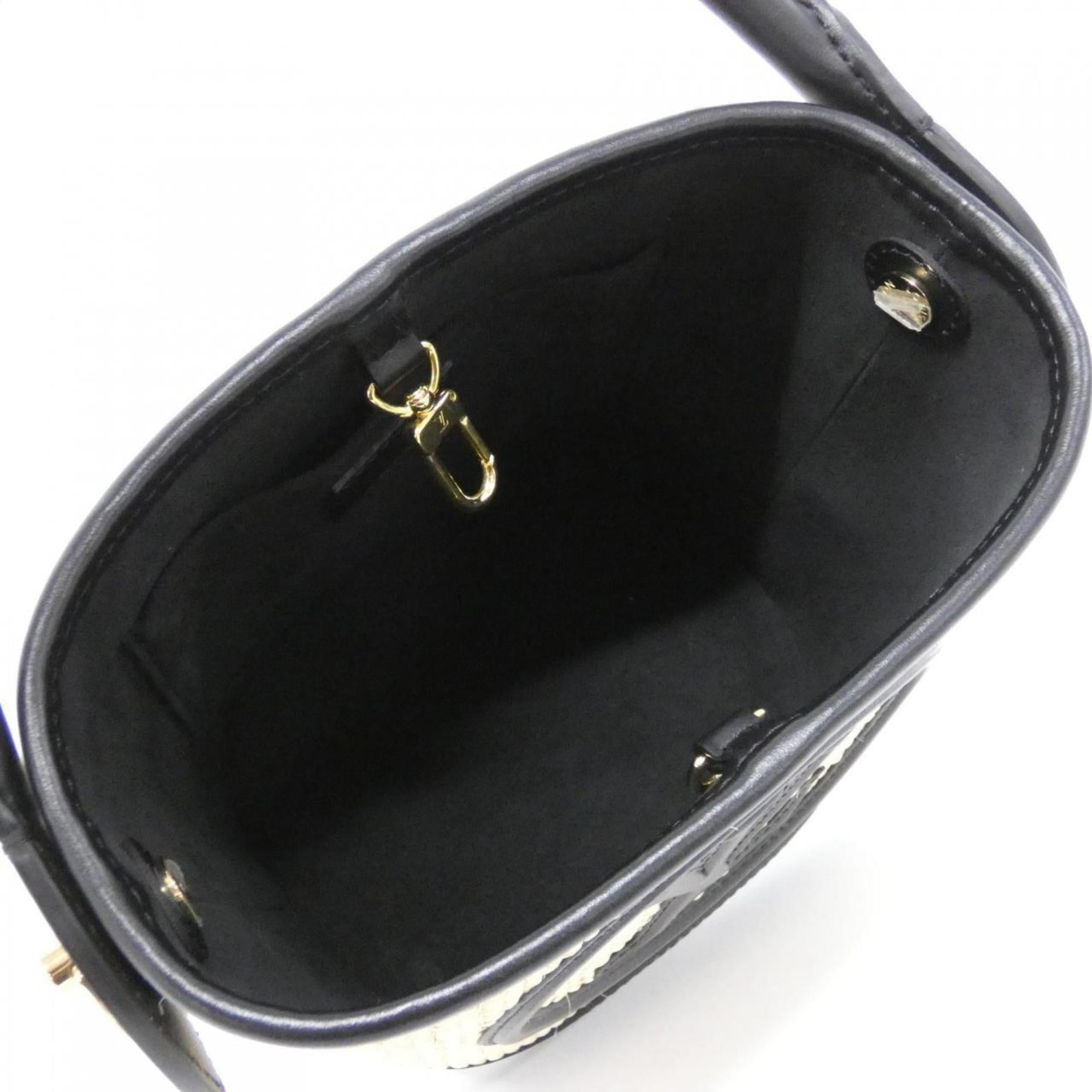 Louis Vuitton Black Raffia Handbag