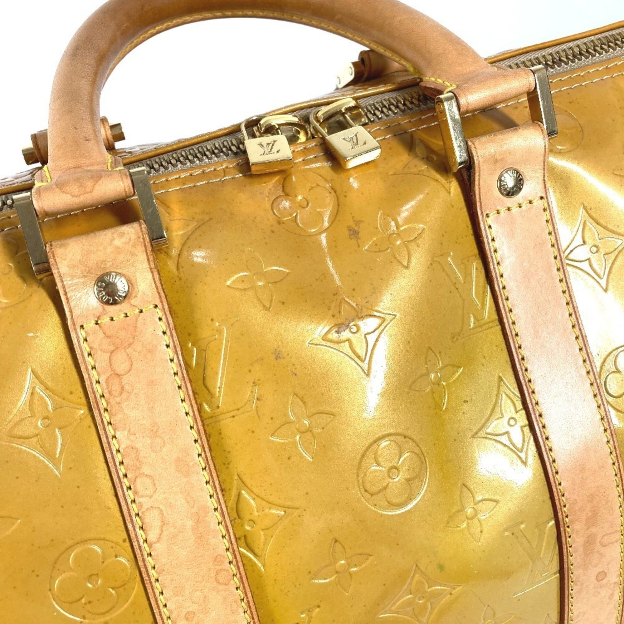 Louis Vuitton Beige Galle Monogram Vernis Boston Bag
