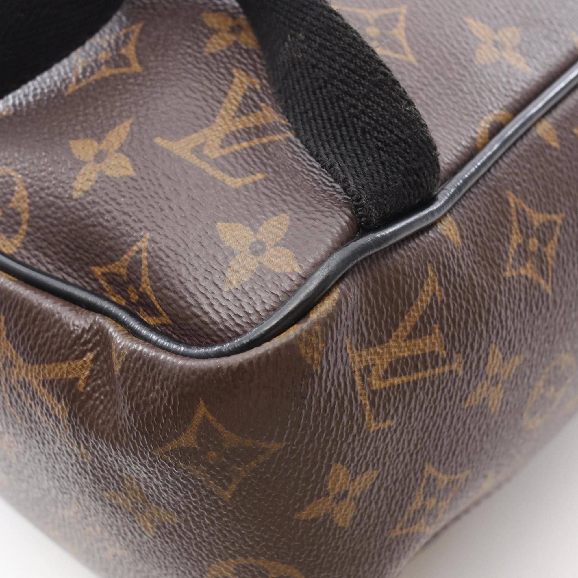 Louis Vuitton Black Brown Monogram Macassar Coated Canvas Leather Backpack