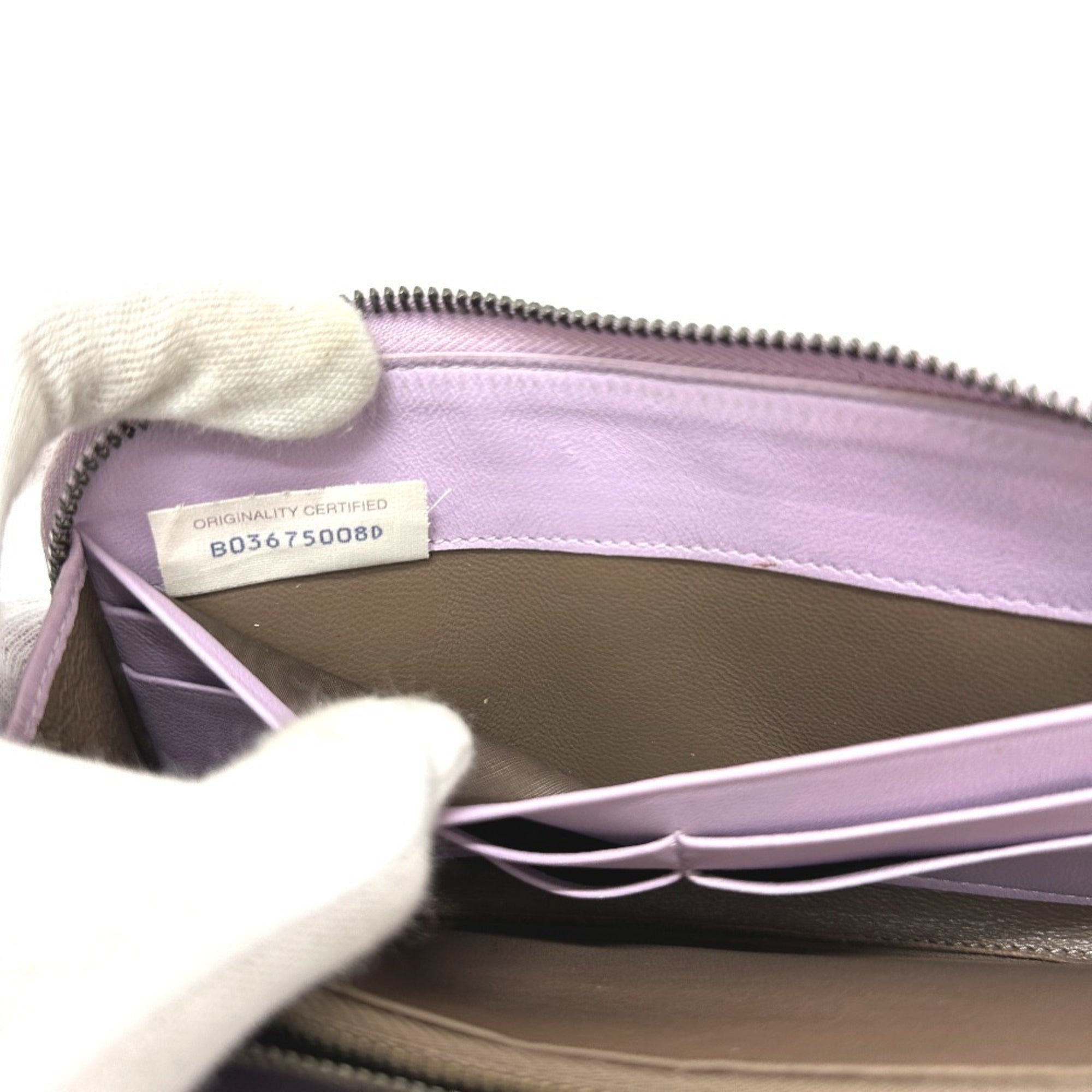 Bottega Veneta Purple Leather Long Wallet (Bi-Fold)