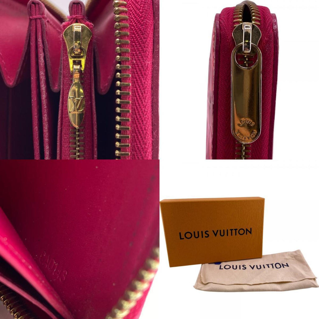 Louis Vuitton Pink Red Color Vernis Leather Long Wallet