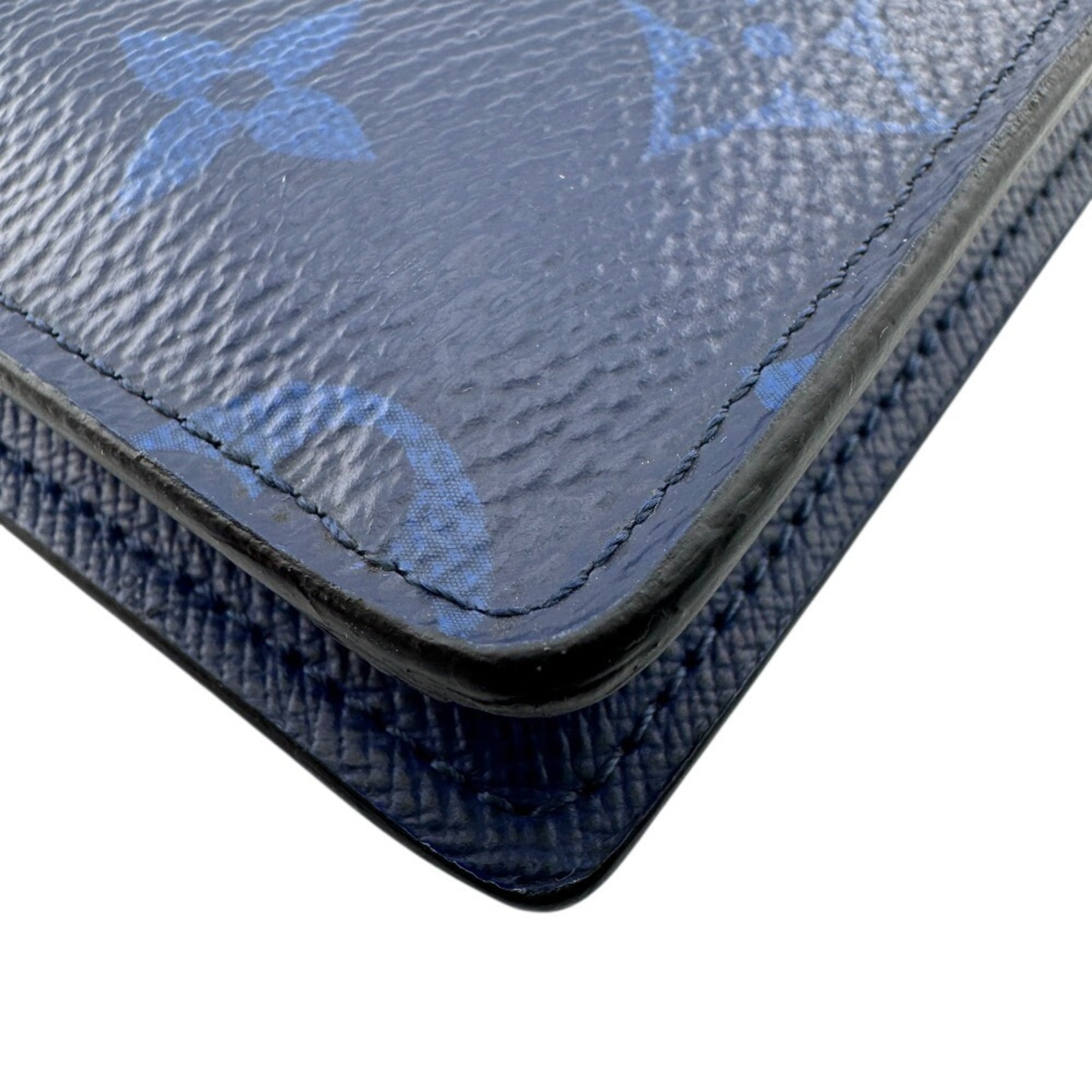 Louis Vuitton Blue Taigarama Leather Long Wallet