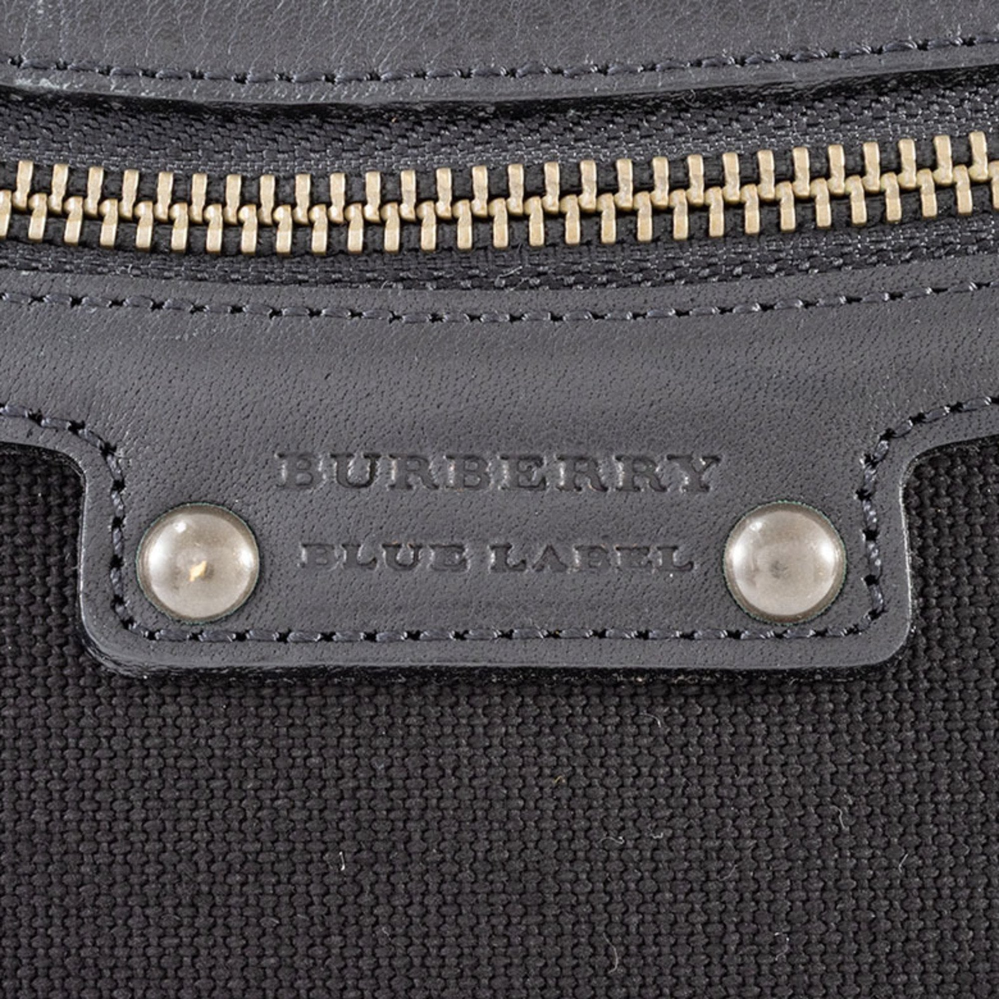 Burberry Black Canvas Leather Shoulder Bag