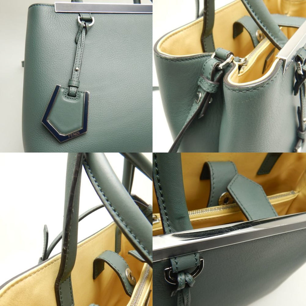 Fendi Khaki Yellow Leather Handbag