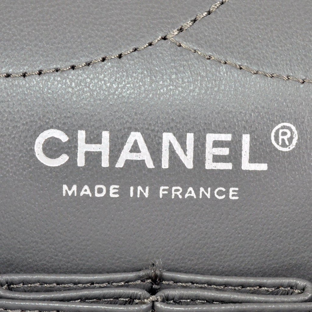 Chanel Gray Leather Shoulder Bag